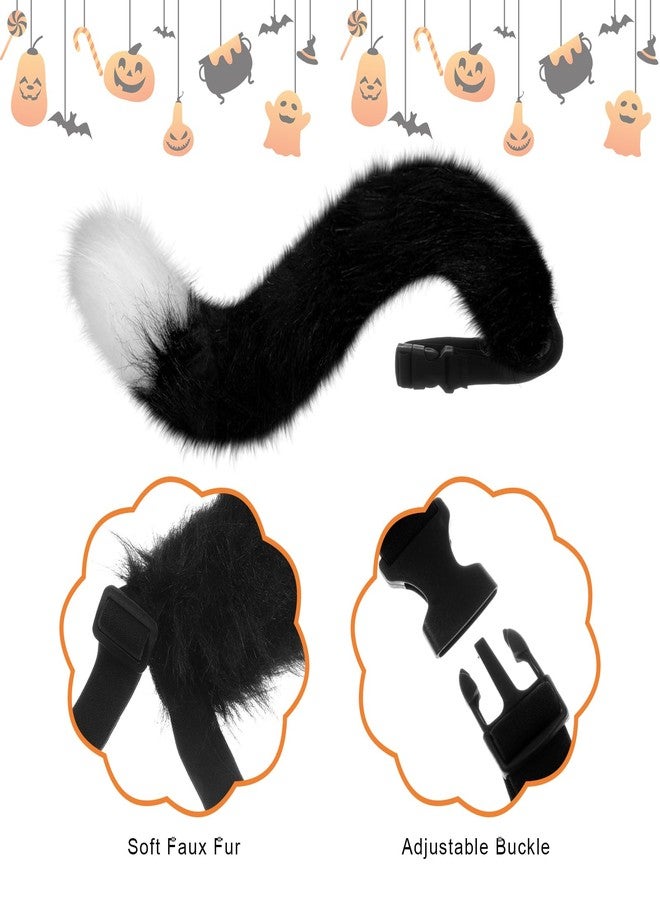 XEPST Furry Fox Wolf Cosplay Set with Mask Tail Paw Gloves, Animal Cosplay Costume Kit for Anime Fancy Dress Accessories Halloween Christmas Dress Up Carnival Role Play Party Supplies, Black - Image 3